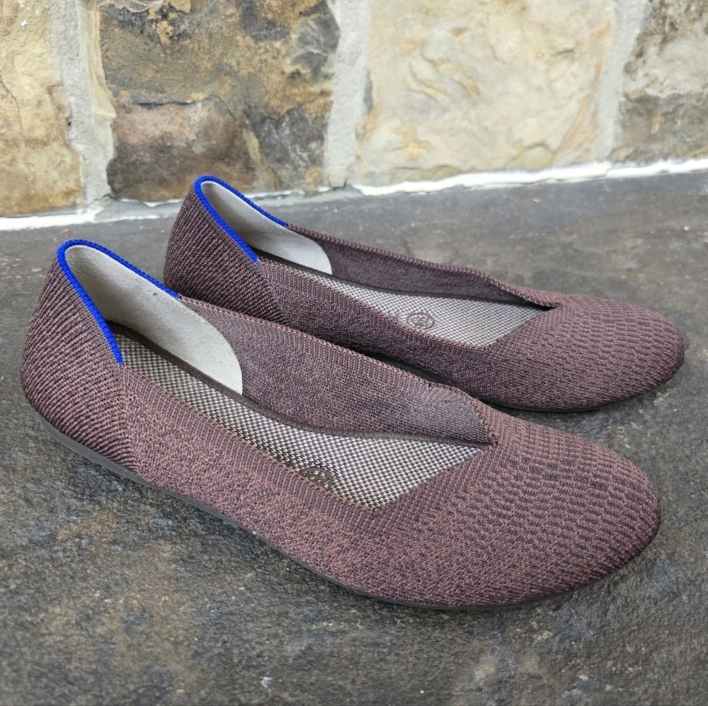 Rothys 7.5 Truffle Python Flats Shoes Retired - image 2